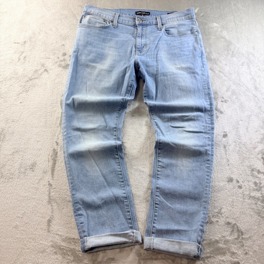 J.Crew Mercantile Slim Fit Jeans Men's 33x30 Light Wash Blue Denim